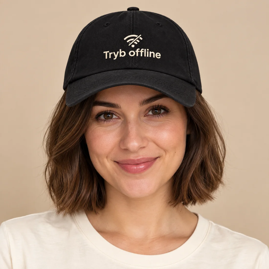 Czapka z daszkiem Tryb offline — wizualizacja na modelu