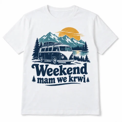 Koszulka męska Weekend mam we krwi — widok produktu z przodu