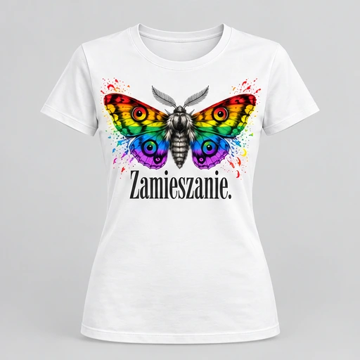 Koszulka damska — Zamieszanie. — kolor biały, przód