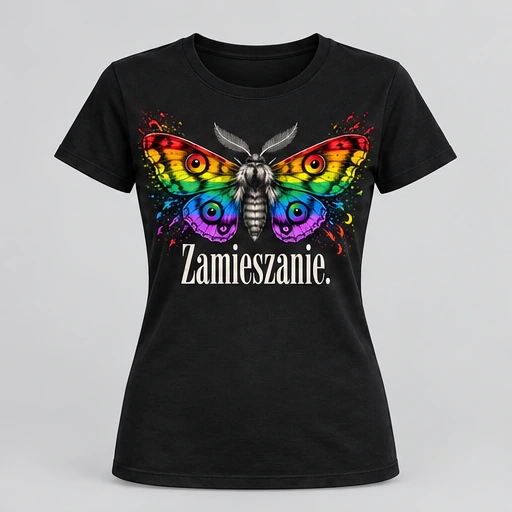 Koszulka damska — Zamieszanie. — kolor czarny, przód