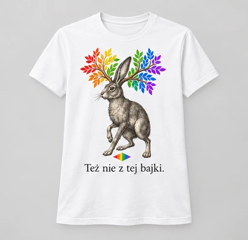 Koszulka męska — Też nie z tej bajki. — kolor biały, przód